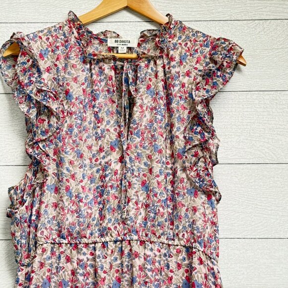 BB Dakota by Steve Madden Dresses & Skirts - BB Dakota Ditsy Floral Ruffle Cap Sleeve Tiered Maxi Dress M | Prairie Boho